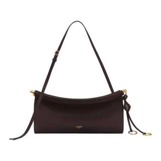 Alaia Calfskin Shoulder Bag Medium Women's Dark Brown