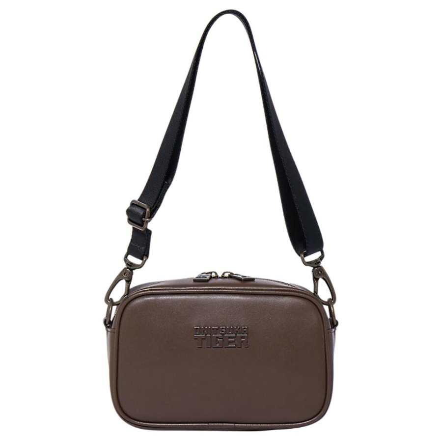 Onitsuka Tiger Leather Crossbody Bag, Shoulder Bag Medium Unisex Brown