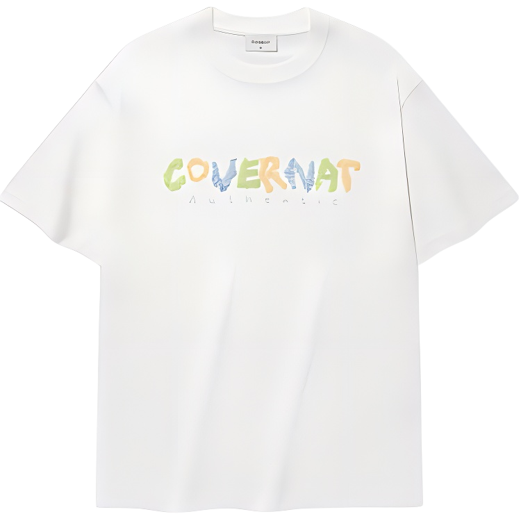 COVERNAT T Shirts Unisex White Crew Neck Moderate Straight Fit