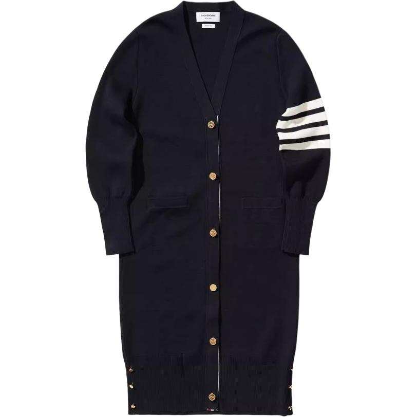 Thom Browne 4-Bar Detail Longline Cardigan