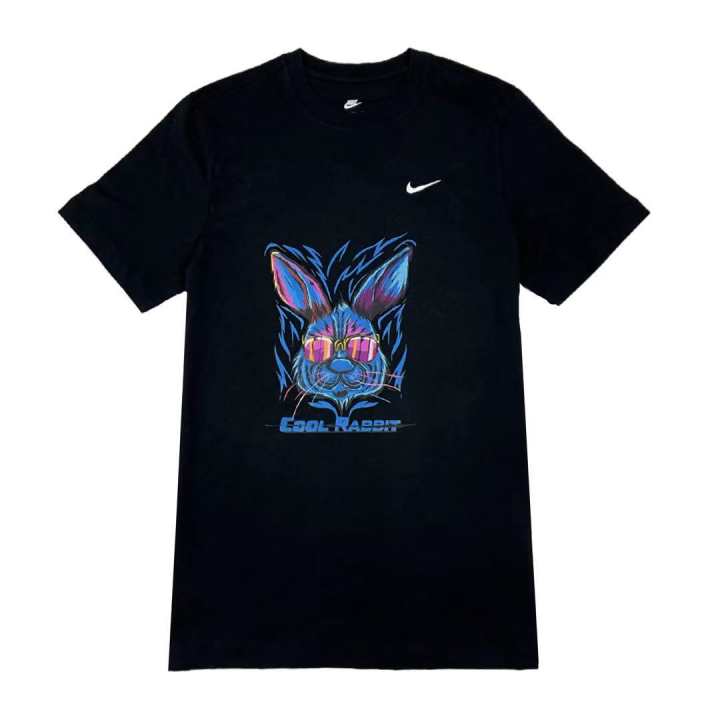 Nike Nike T Shirts Men's Black Crew Neck Moderate Straight Fit