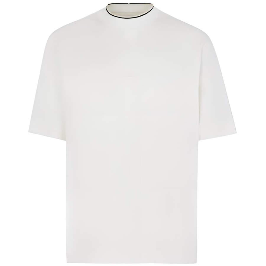 FENDI T Shirts Men's White Crew Neck Moderate Straight Fit