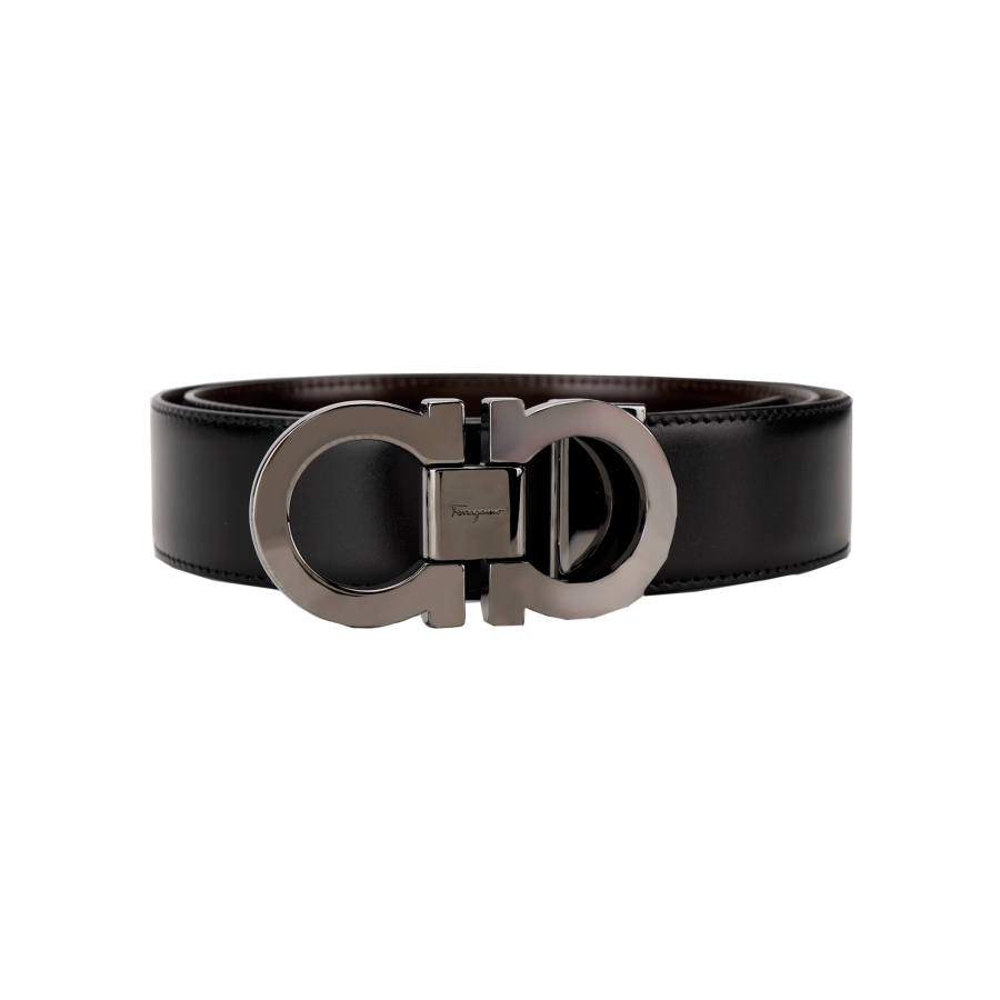 Ferragamo FERRAGAMO Reversible And Adjustable Gancini Belt Black/Auburn