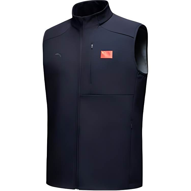 Anta Life Collection Athleisure Minimalist Style Fleece Lined Comfortable Vest Men's Legend Blue