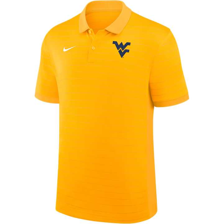 Nike Nike West Virginia Sideline Victory Stripe Men's Nike Dri FIT College Polo