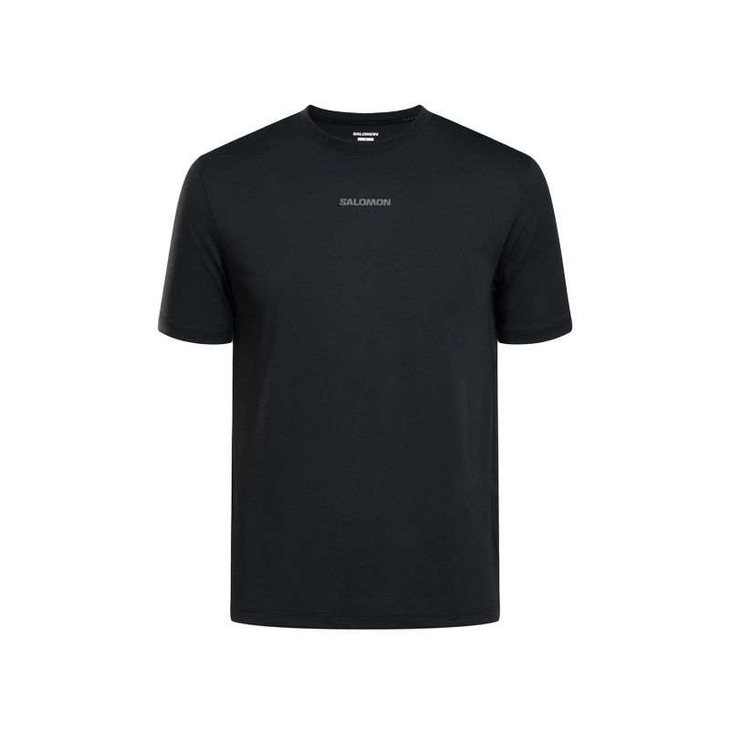 SALOMON T Shirts Men's Black Crew Neck Moderate
