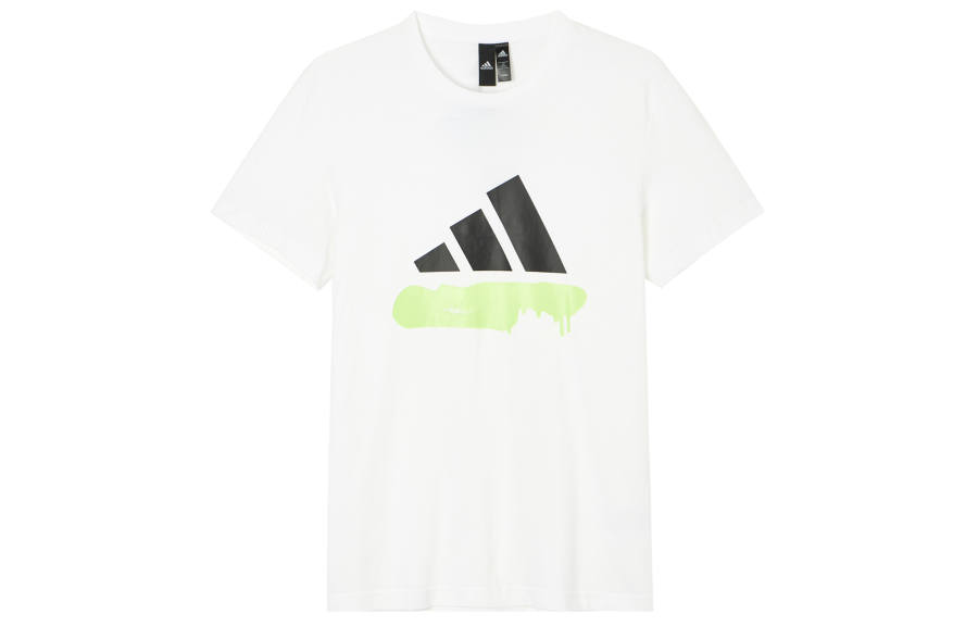 Adidas Adidas T Shirts Men's White Crew Neck Moderate Straight Fit