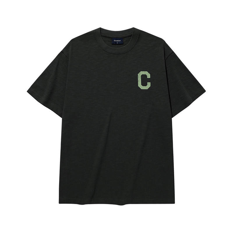 COVERNAT T Shirts Unisex Charcoal Crew Neck Moderate Straight Fit