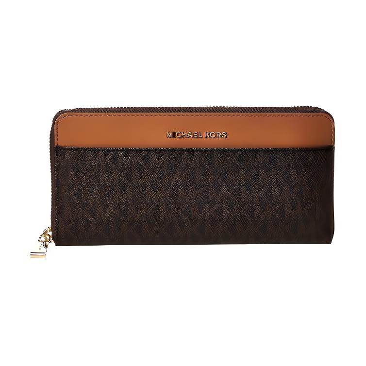 MICHAEL KORS Leather Card Holder Wallet Women's Brown