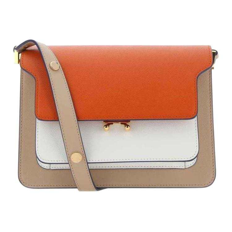MARNI Calfskin Crossbody Bag, Shoulder Bag Medium Women's Orange