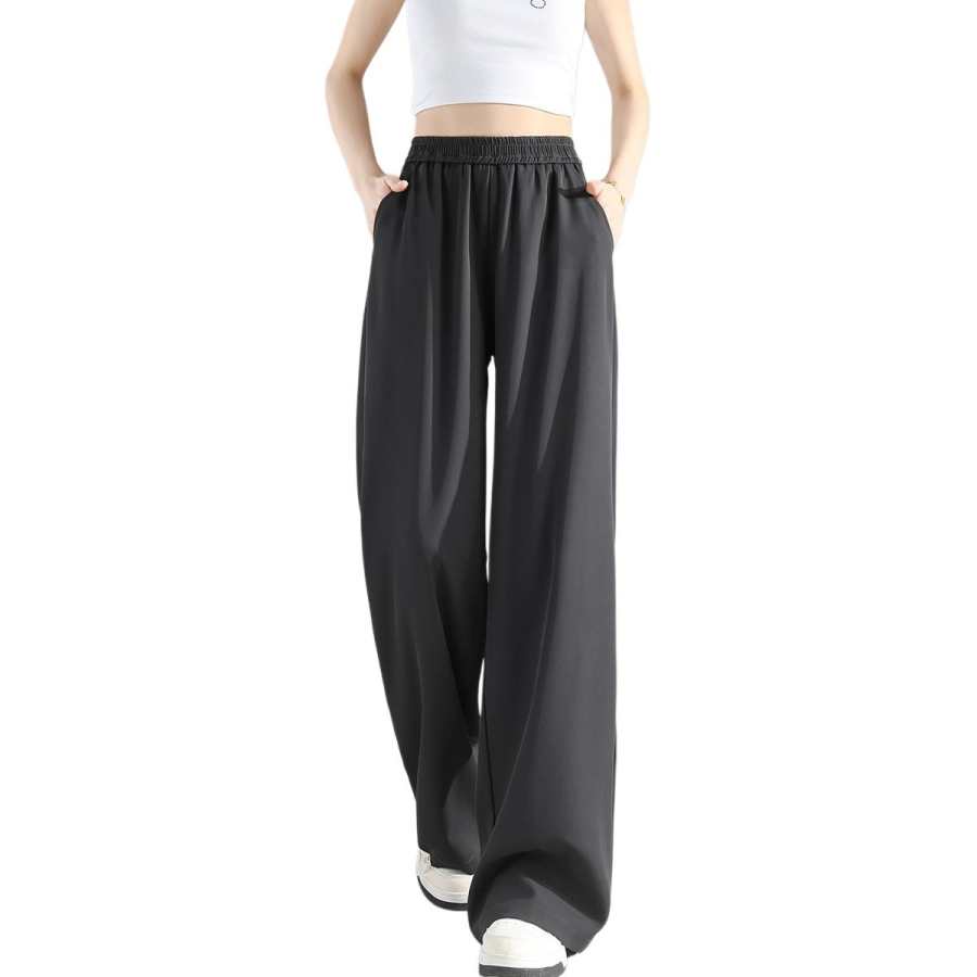 Tonlion Casual Pants Women's Moderate Wide Leg Pants