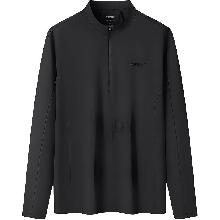 TOREAD TOREAD T Shirts Men's Black Stand Collar Thin