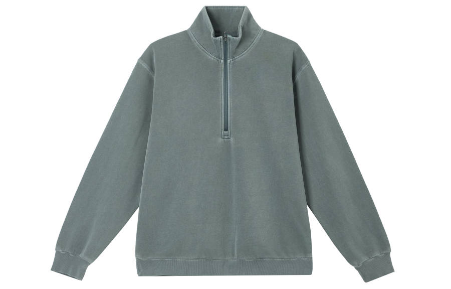 Lululemon Steady State Half Zip Wash Sweatshirt Unisex Rare Washed Black Pine