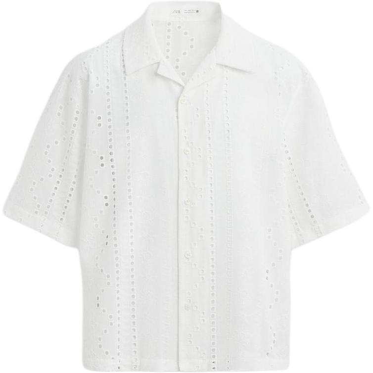 ZARA ZARA Shirts Men's White Lapel Moderate