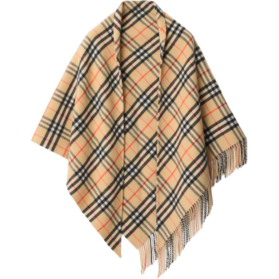 Burberry Burberry Checked Fringed Edge Cape