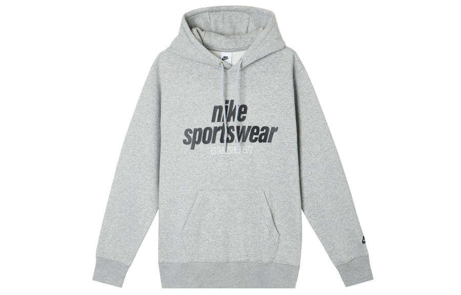 Nike Nike ClubSportswear FW24 FLEECE Collection 1972 Casual Minimalist Style Comfortable Hooded Sweatshirt Men's Gray