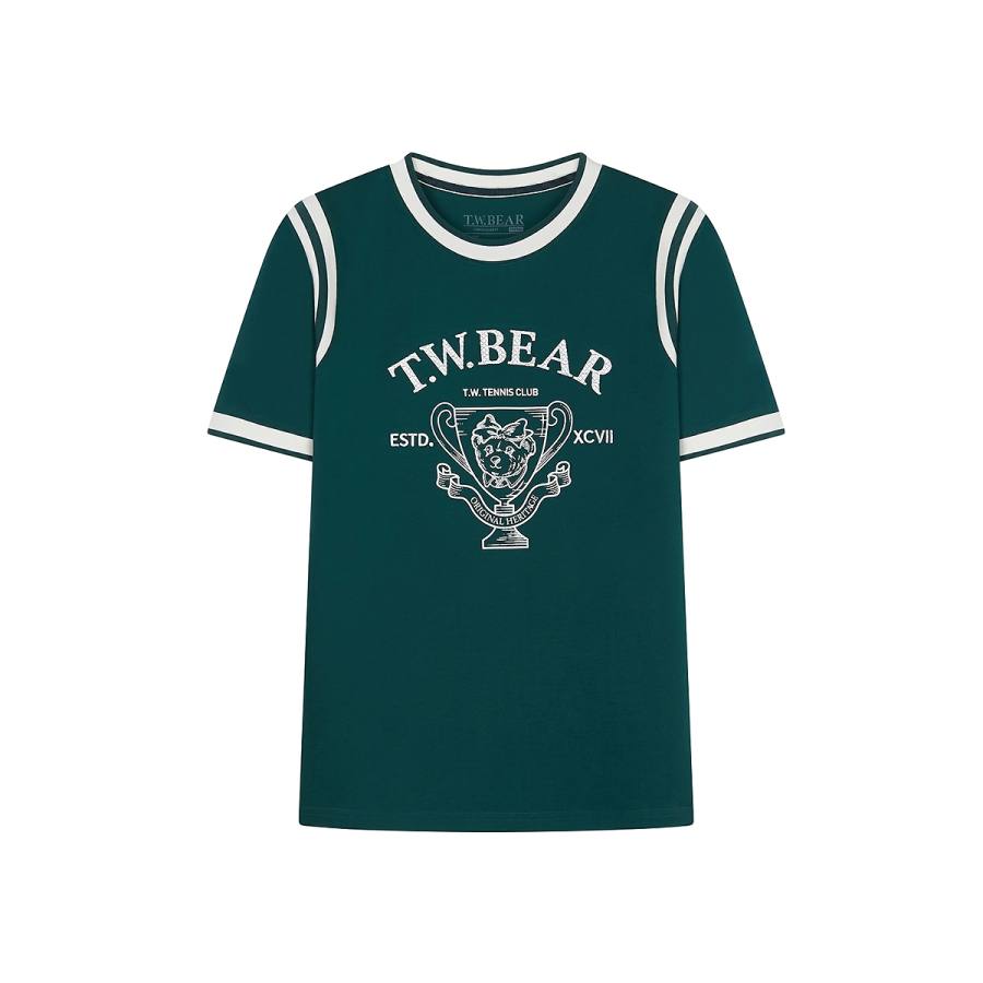 Teenie Weenie T Shirts Women's Crew Neck Moderate Straight Fit