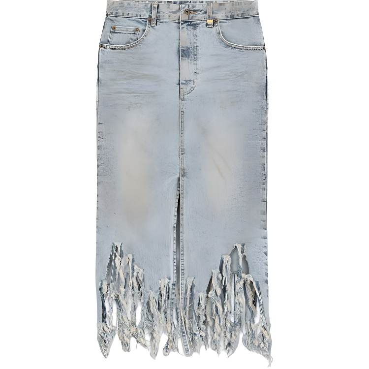 WE11DONE WE11DONE Fringed Denim Skirt