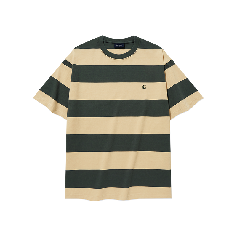 COVERNAT T Shirts Unisex Khaki Crew Neck Moderate