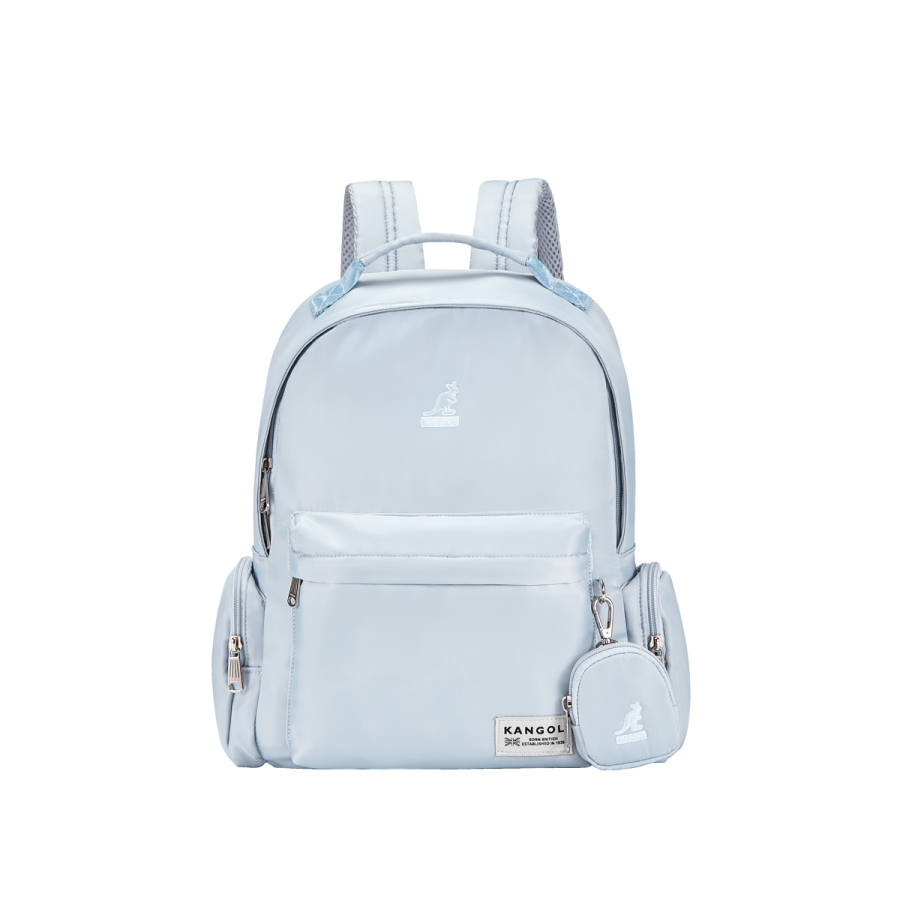 KANGOL Fabric Backpack Unisex Glacier Blue/Black/Milkshake Pink/Ivory White/Gold Brown