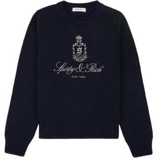 SPORTY & RICH Logo embroidered Jumper