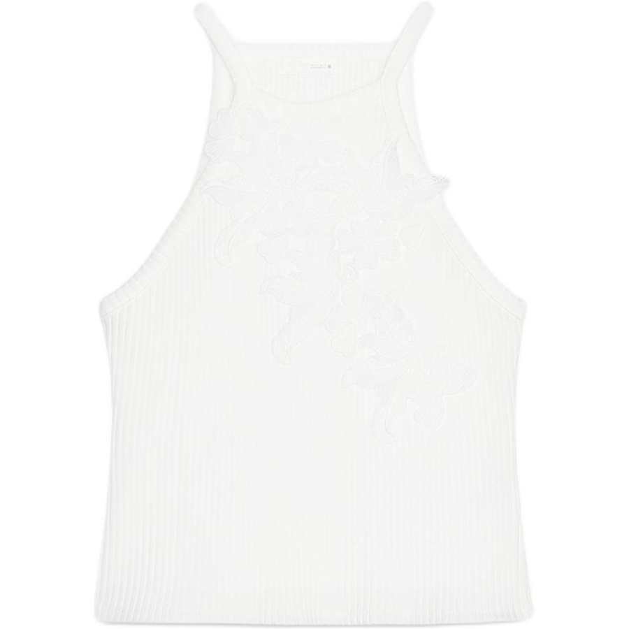 ZARA Tank Tops Women's White Moderate Halter Neck