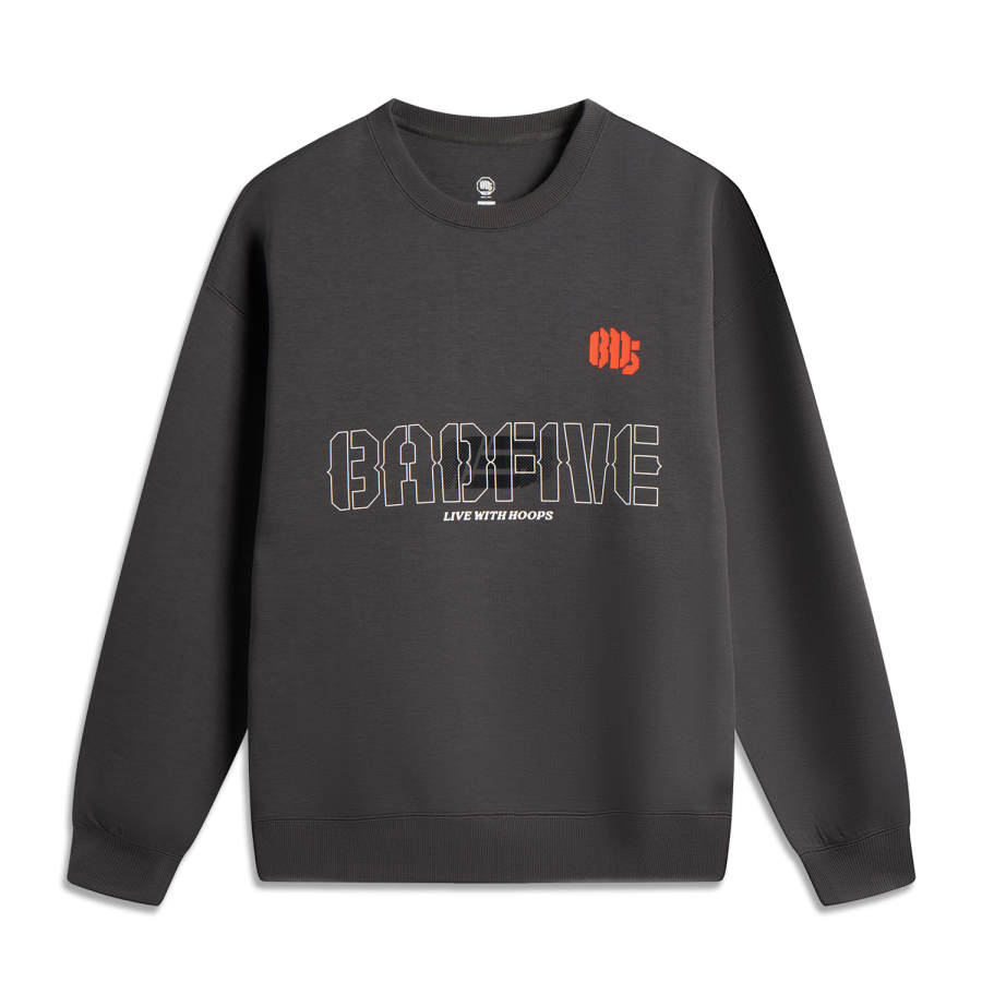 Li-Ning Li Ning Basketball Collection Sweatshirt Men's Coal Smoke Gray