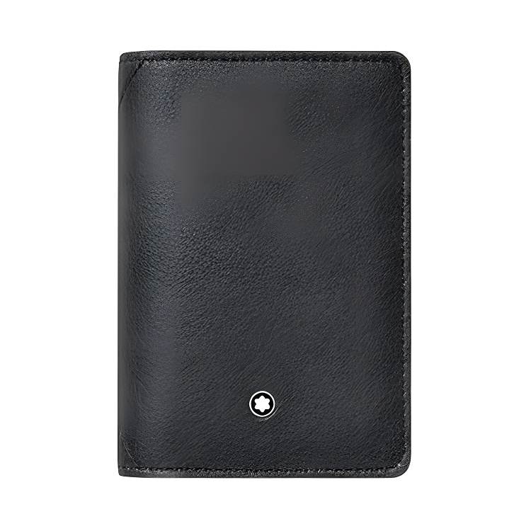 MONTBLANC Meisterstuck Cow Leather Card Holder Wallet Men's Gray