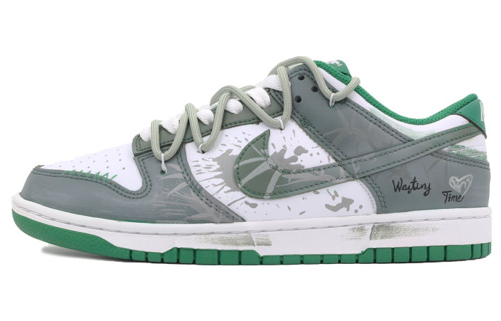Nike Nike Dunk Slip Resistant Abrasion Resistant Low top Skateboard Shoes Men's Green Gray