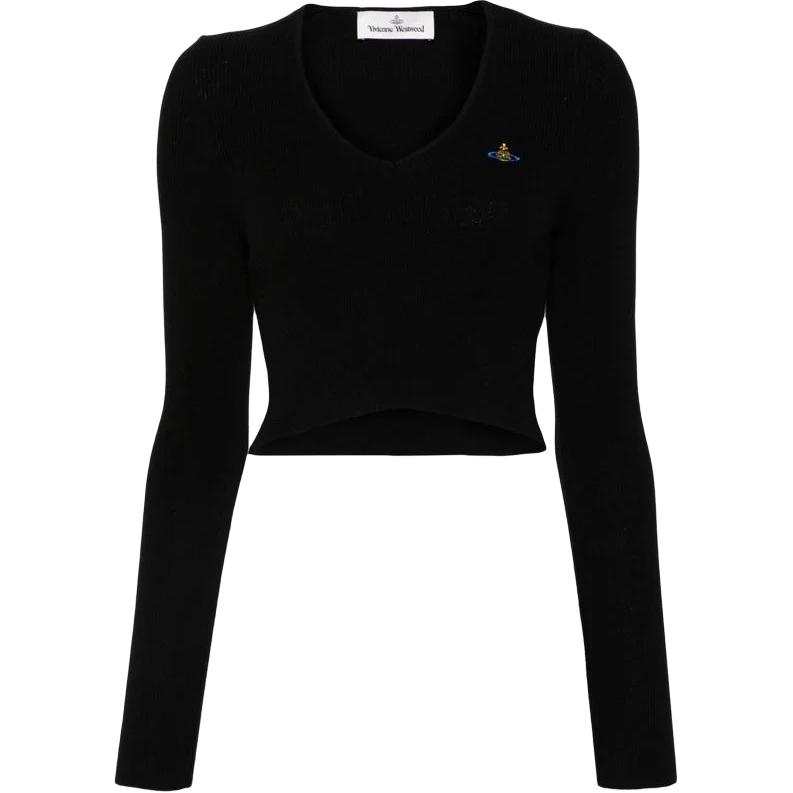Vivienne Westwood Bea Cropped V Neck Jumper