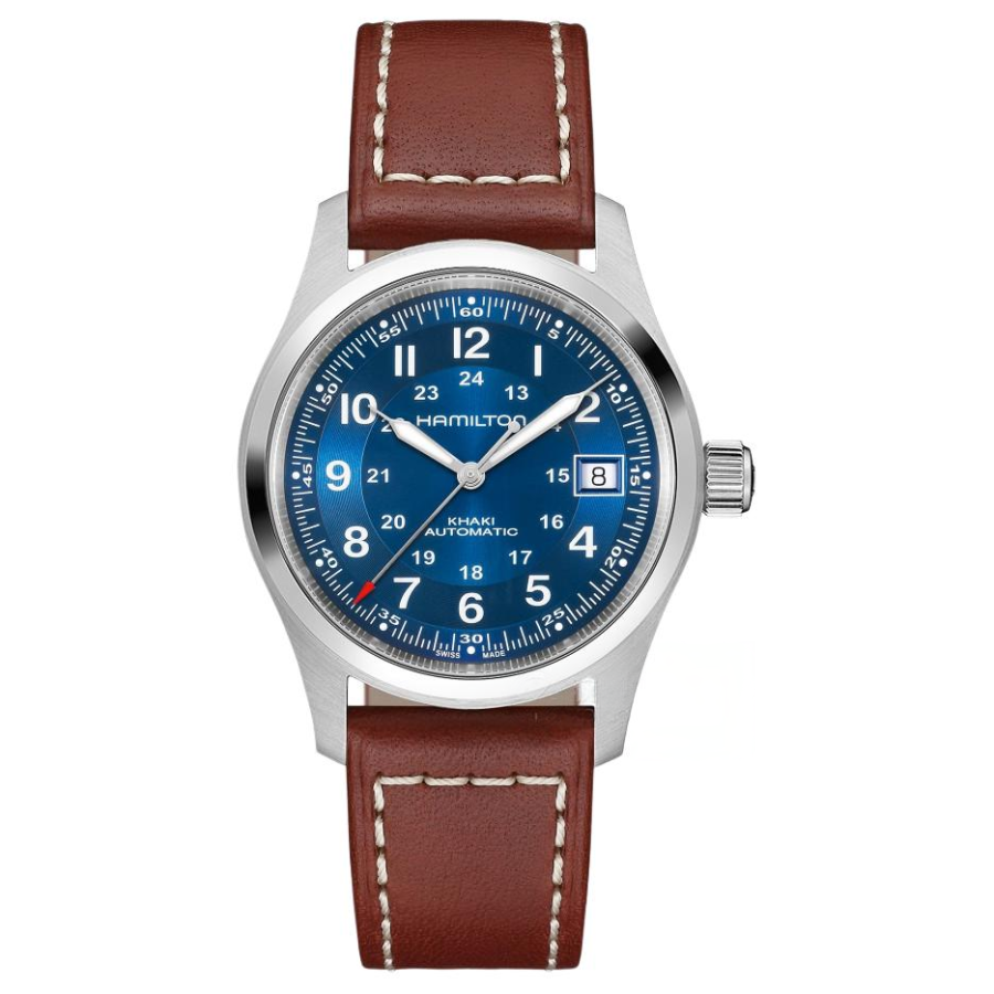 Hamilton HAMILTON Khaki Field Series Red Hat Automatic Mechanical Movement 100m Waterproof Unisex Watch 38mm Blue Dial