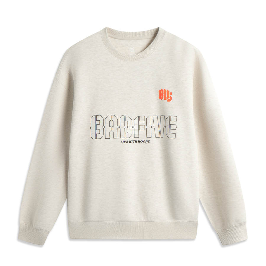 Li-Ning Li Ning Basketball Collection Sweatshirt Men's Heather Gray Light Khaki