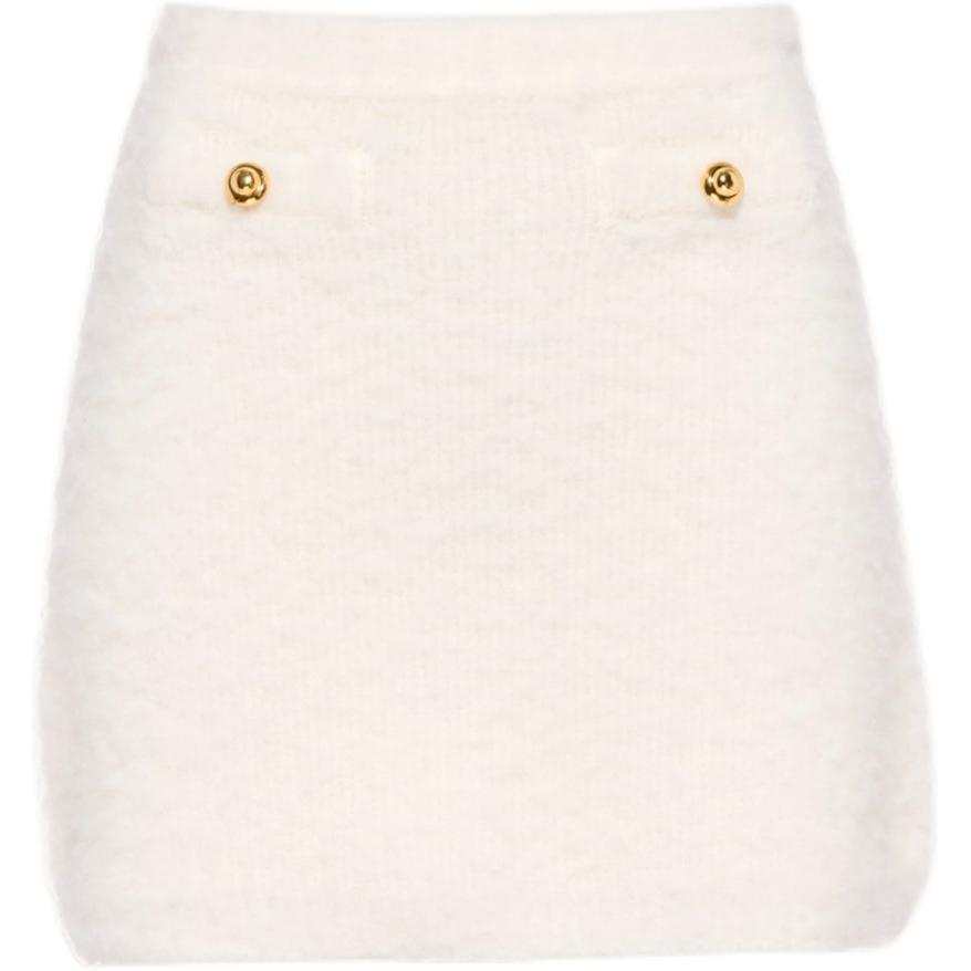 MIU MIU Casual Short Skirts Women's White Moderate Short Other