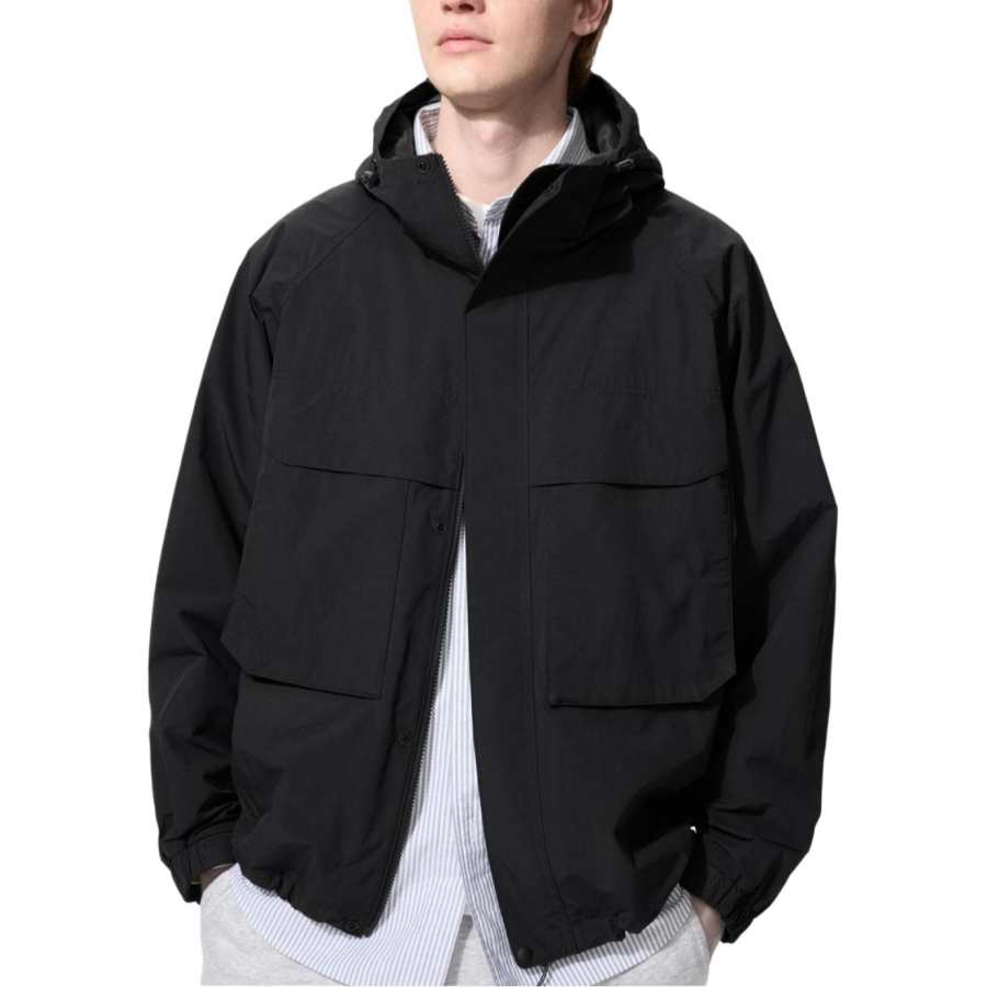 UNIQLO Jackets Unisex Black Hooded Moderate Other