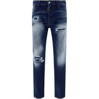 DSQUARED 2 Dsquared2 Distressed Light Super Fade Wash Slim Jeans
