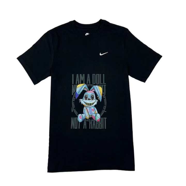 Nike Nike T Shirts Men's Black Crew Neck Moderate Straight Fit