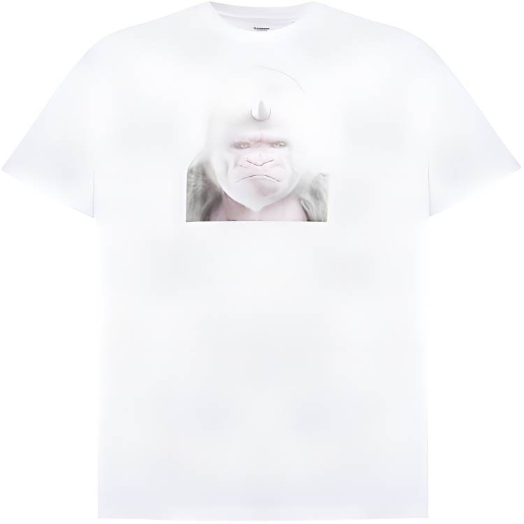 Burberry T Shirts Men's White Crew Neck Moderate Straight Fit