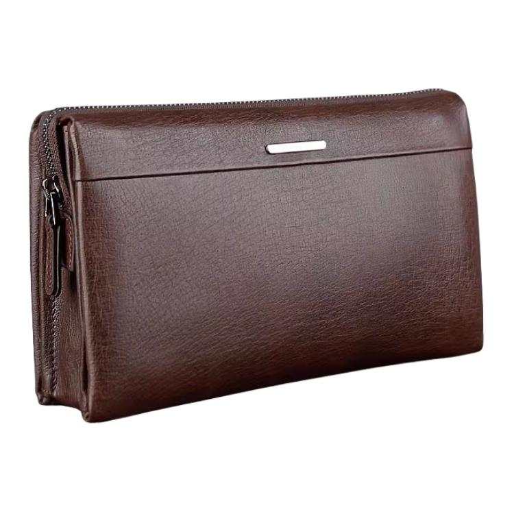 SEPTWOLVES SEPTWOLVES Top Grain Cow Leather Clutch Men's Coffee