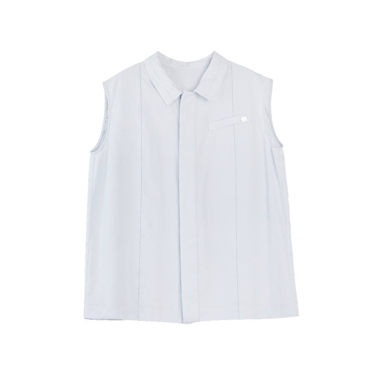ELLE Shirts Women's Light Blue Lapel Moderate Shirt
