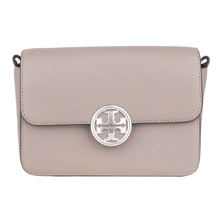 TORY BURCH Olivia Grain Leather Crossbody Bag, Shoulder Bag Mini Women's Gray