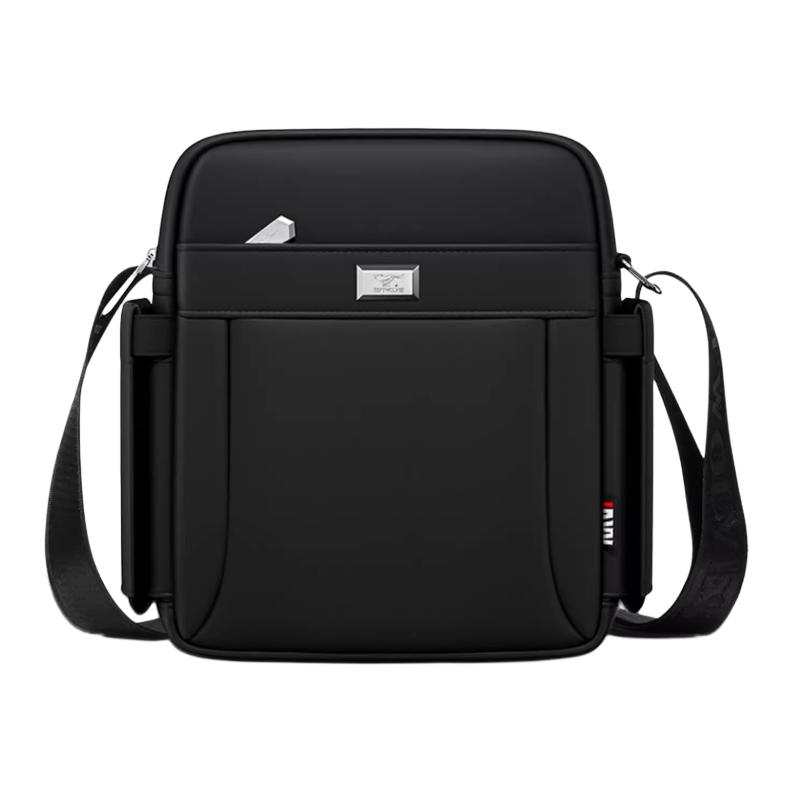 SEPTWOLVES Fabric Shoulder Bag, Crossbody Bag Large Men's Black