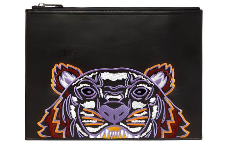 KENZO KENZO Cow Leather Clutch Men's Black