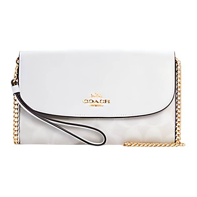 COACH Gemma Monogram Coated Canvas Crossbody Bags Small Women's Glacier White