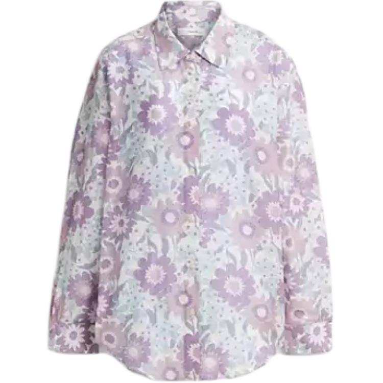 COACH Shirts Women's Purple Polo Collar Moderate