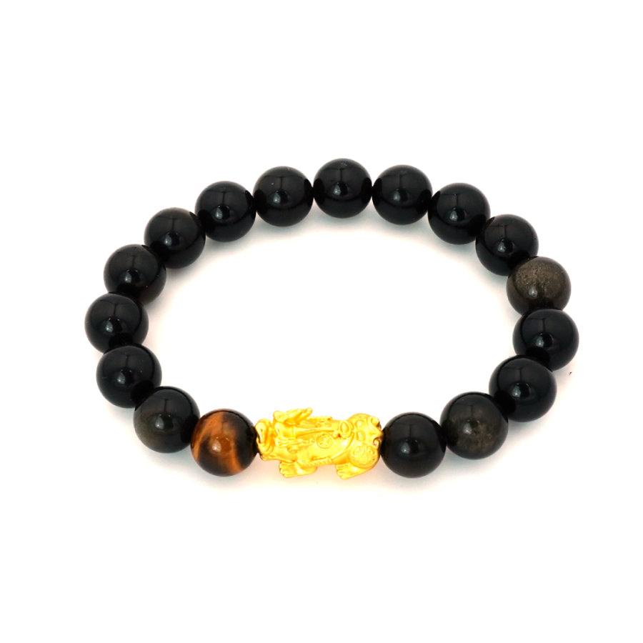 PAUL COSTELLOE Obsidian Beaded Bracelets Unisex