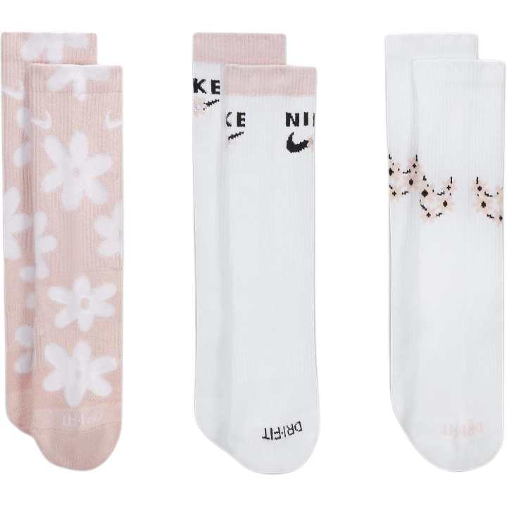 Nike Nike Kids Socks 3 Pack, Pink/White Kids'