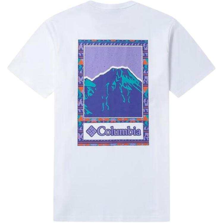 Columbia T Shirts Unisex White Crew Neck Moderate Straight Fit