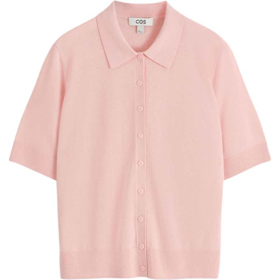COS Polo Shirts Women's Pink Polo Collar Moderate