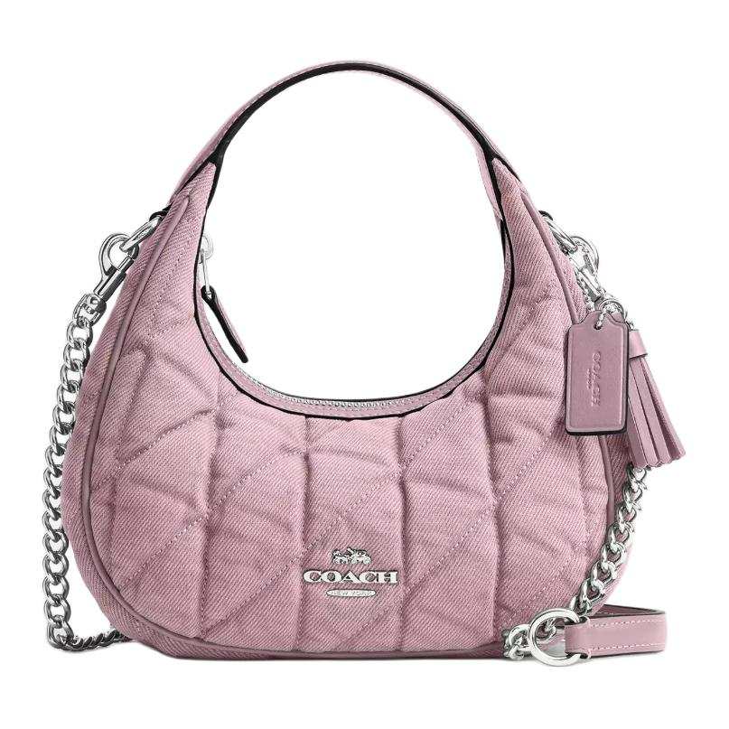COACH CARMEN Denim With Smooth Leather Crossbody One Shoulder Handbag Small Women's Carnation Color