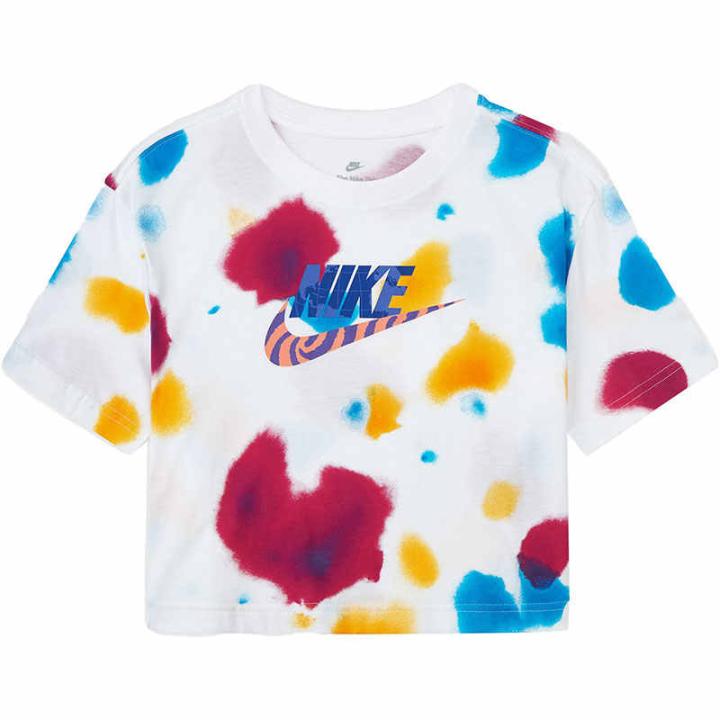 Nike Nike Women'ss Logo Print Cropped Crewneck T-Shirt White